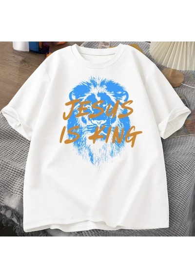 Startmore Beyaz İsa Kral Hıristiyan İnanç Streetwear Dini İncil Ayet Beyaz