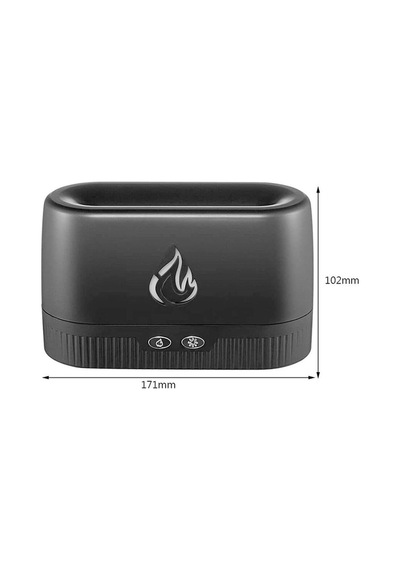 Ultrasonic Hava Nemlendirici Buhar Makinesi Alev Efektli 3d Aroma Difüzör Siyah