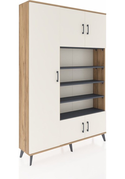Arges Dolap 10 Raflı 5 Kapaklı 132x30x195 Çam-aytaşı/antrasit Çam Arges Dolap 10 Raflı 5 Kapaklı 132x30x195 Çam-aytaşı/antrasit Çam