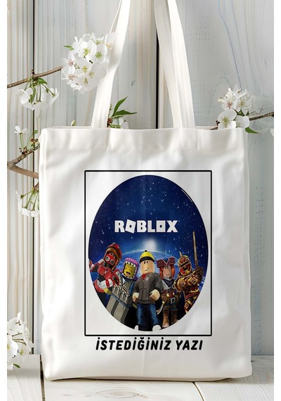 Art Hediye Roblox Oyun Baskılı Omuz Çanta Kişiye Özel Model 4 Çok Renkli