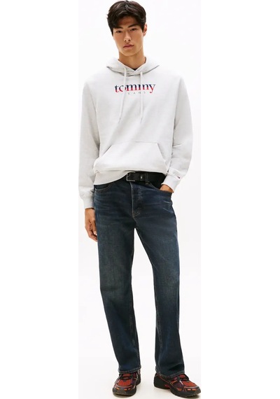 Tommy Hilfiger Tjm Reg Dna Hoodıe Gri Erkek Kapüşonlu Regular Fit Sweatshirt