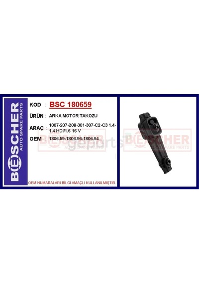 Motor Takozu Arka Peugeot P207-p208-p301-p1007-p2008 Citroen C2-c3-c - Elysee - Ds3 1.4-1.6 16v - Hdı Ep3- Dv4 Ep6-dv6
