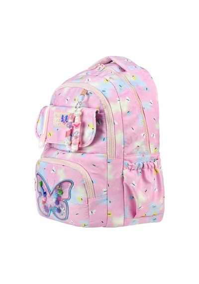 Miço Kids Kelebek Desenli Kız Çocuk 3'lü Okul Çanta Seti Pembe