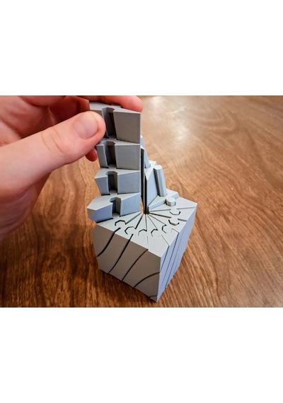 3d Baskı Twisting Küp - Mekanik Dönen Bulmaca Küpü-gri