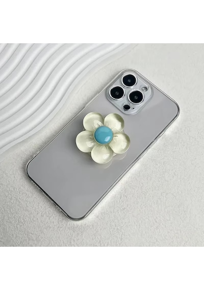 Microcase 3d Çiçek Tasarımlı 3m Yapıştırmalı El Parmak Tutucu Cep Telefonu Tutacağı Popsocket - Al5246 Sarı