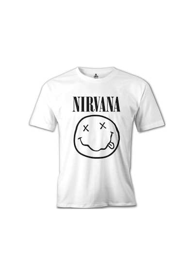 Nirvana - Logo Beyaz Erkek Tshirt