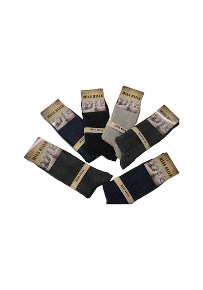 Alfa Aksesuar 03 Miss Bella Lamswool Kışlık Erkek Çorap 8 Adet ÇoK Renkli