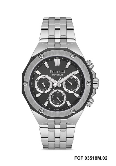 Ferrucci Fcf 03518m.02 Çalışır Fonksiyonlu Erkek Kol Saati. Gümüş