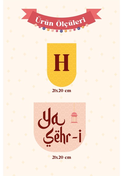 Hoşgeldin Ya Şehr-i Ramazan Renkli Flama Duvar Süsü Ramazan Süsü Hasır İp İle Gönderilmektedir Çok Renkli