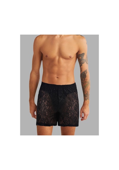Qmen Style Erkek Dantel Boxer Siyah