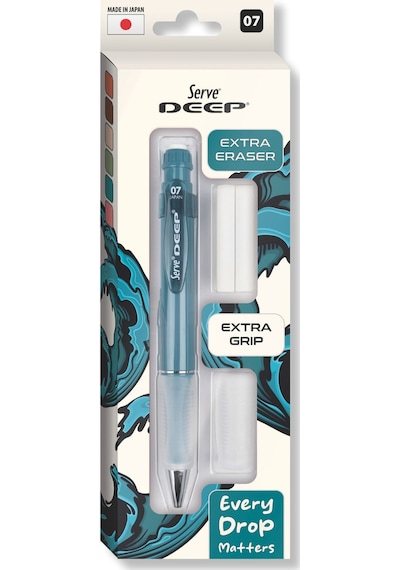 Serve Deep Versatil Kalem 07mm- Toprak Tonları - Yedekli Set Grip Ve Silgi Okyanus Mavi Okyanus Mavi