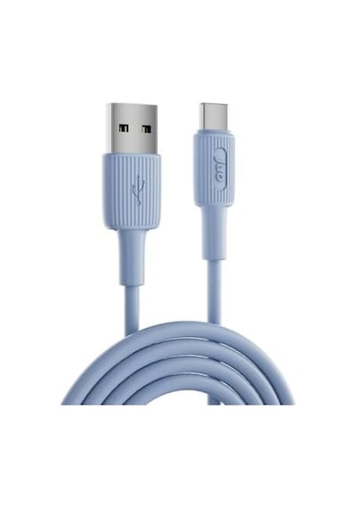12w Usb-a To Type-c Silikon Hızlı Şarj Ve Data Kablosu Mavi 1 Metre