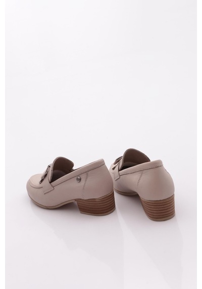 Mammamia D25ya-3365 Kadın Deri Loafer Ayakkabı Sılver Grey Pen