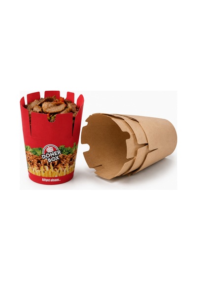 26 Oz Döner Box 500 Adet Kâğıt Döner Kebabı Kutusu Beyaz - 913782617 Beyaz