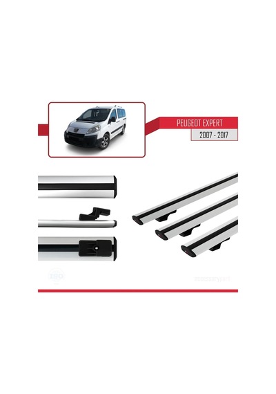 Peugeot Expert 2007-2017 Arası İle Uyumlu Basic Model Ara Atkı Tavan Barı Gri 3 Adet