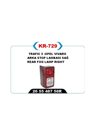 Arka - 469 - Sis Lambası Sağ Trafıc 3 - Novapazr - -opel Vıvaro