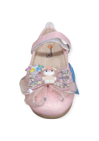 Minican Hy-506 Taşlı Fiyonk Detaylı Kız Çocuk Babet Pembe