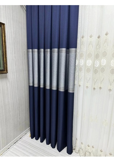 Nivemeshome Manavgat Lacivert Ft632113 V-507 1/3 Sık Pileli Fon Perde Apm Lacivert
