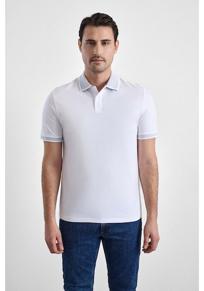 Hipatu Süvari Regular Oxford Polo Yaka Tişört Beyaz