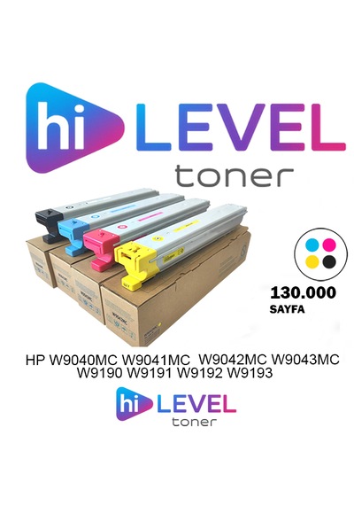 Ht-w9040-set, Hilevel Toner Ht-w9040-set Hp E77822 130k 4 Renk Cmyk Muadil Toner