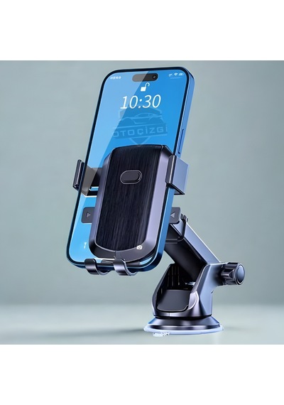 Araç İçi Otomatik Telefon Tutucu 360 Döner Güçlü Vakumlu Stand Siyah