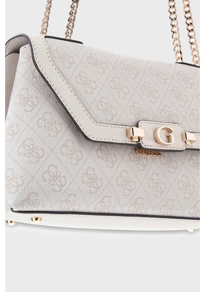 Guess Lindsey Logolu Zincir Askılı Çanta Hwsg9749210 Bayan Çanta Hwsg97 49210 Bnn Krem