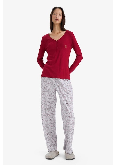 Defacto Regular Fit V Yaka Uzun Kollu Fitilli Kaşkorse Pijama Üstü-fall İn Love F3722ax25wnbr196 Bordo-br196 Defacto Regular Fit V Yaka Uzun Kollu Fitilli Kaşkorse Pijama Üstü-fall İn Love F3722ax25wnbr196 Bordo-br196