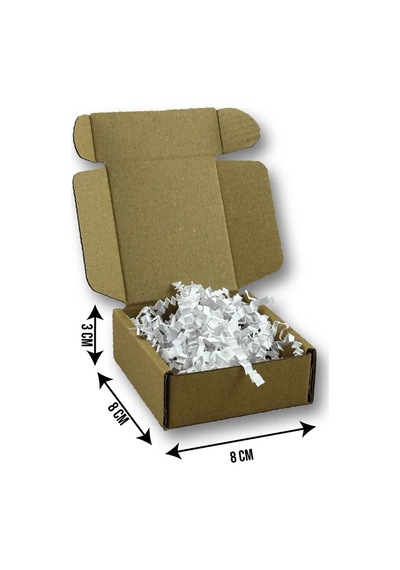 8x8x3cm Kilitli Dayanıklı E-ticaret Karton Kargo Kutusu 50 Adet
