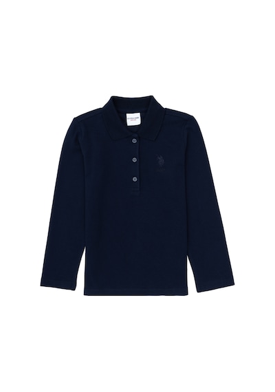 U.S. Polo Assn. Kız Çocuk Lacivert Polo Yaka Basic Sweatshirt 50316836-VR033