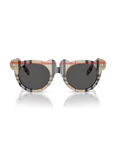 Burberry Junior Ojb4355 377887 43 Çocuk Yuvarlak Bej Ekose Desenli Kemik Güneş Gözlüğü