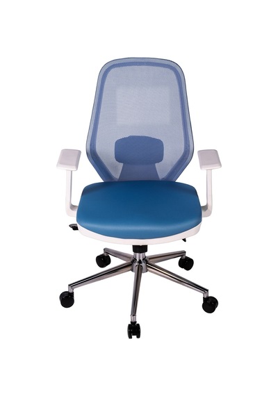 Ofisbazaar Dali Beyaz Fileli Çalışma Koltuğu Ergonomik Şef Ve Toplantı Koltuğu Açık Mavi Mavi