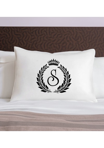 Bk Gift Kişiye Özel Baş Harfli Tasarımlı Pamuklu Yastık Kılıfı-3 50x70cm , Sevgiliye , Ev si, Tasarım Ev Tekstili