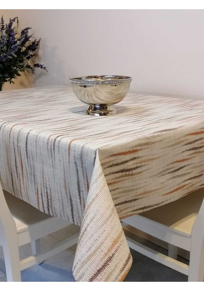 Elyaflı Pvc Muşamba - Desenli Silinebilir Masa Örtüsü 02mrl210b Kahve