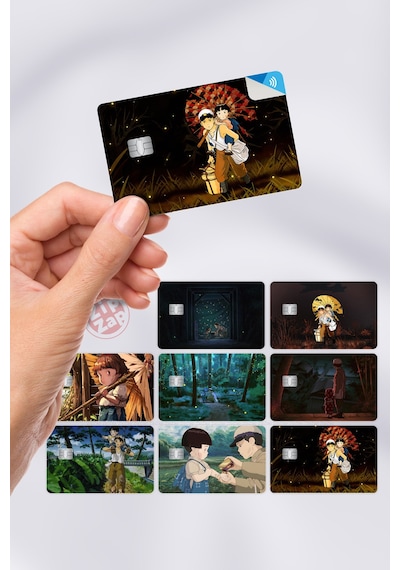 Ateşböceklerinin Mezarı Grave Of The Fireflies Kart Kaplama Sticker 8 Adet Çok Renkli