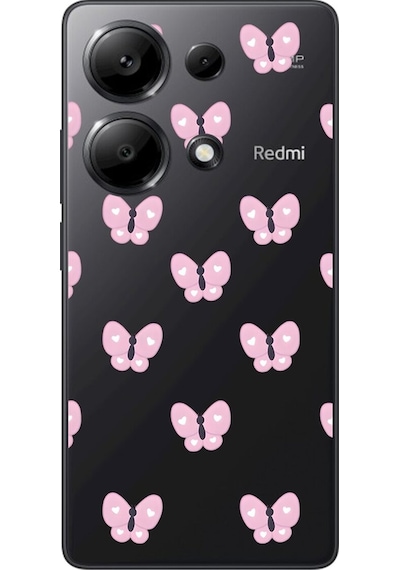 Xiaomi Redmi Note 13 Pro Uyumlu Şeffaf Kılıf Kelebek 1 Tasarımlı