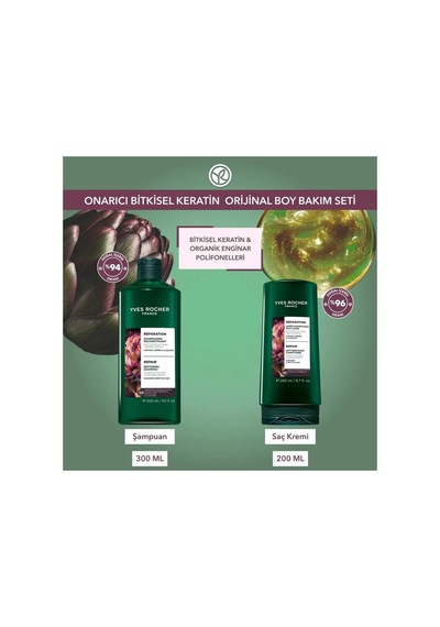 Yves Rocher Yağlı Saçlar İçin Pure Detox Arındırıcı Orijinal Boy Şampuan, Saç Kremi Seti