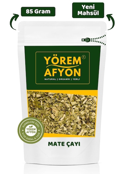 Yörem Afyon Yorgunluğa Paydos Diyenlere Doğal Mate Yaprağı, Yerba Mate Ilex Paraguariensis 85gr