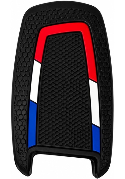 Autohan Keys Bmw Uyumlu Anahtar Kılıfı, 1 3 5 7 Serisi X1 X3 X4 X5 F10 F15 F16 F20 F30 F18 F25 M3 M4 Modelleri İçin Petek Desenli Kılıf, Kırmızı Beyaz Mavi Çizgili