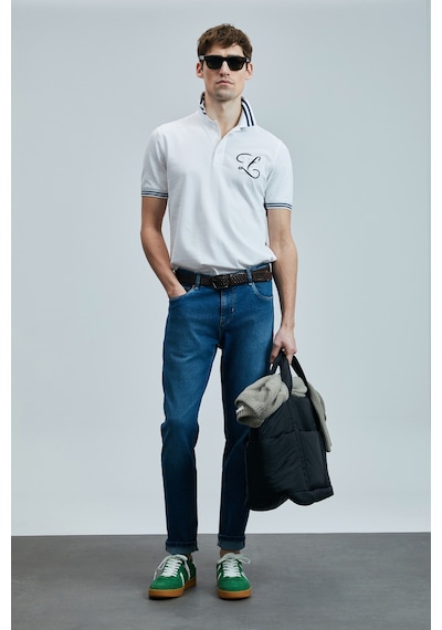 Lufian Anatol Smart Jean Erkek Pantolon Slim Fit Mavi Mavi 111200197100300 Mavi