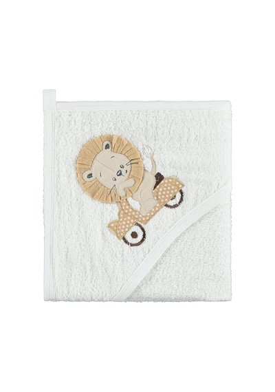 Civil Baby Aslan Nakışlı 75x75 Havlu - Ekru Standart
