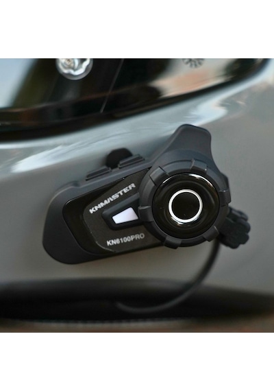 Knmaster Kn6100 Pro3.nesil Motosiklet Kask Intercom Bluetooth İnterkom Kulaklık Seti Karbon Siyah