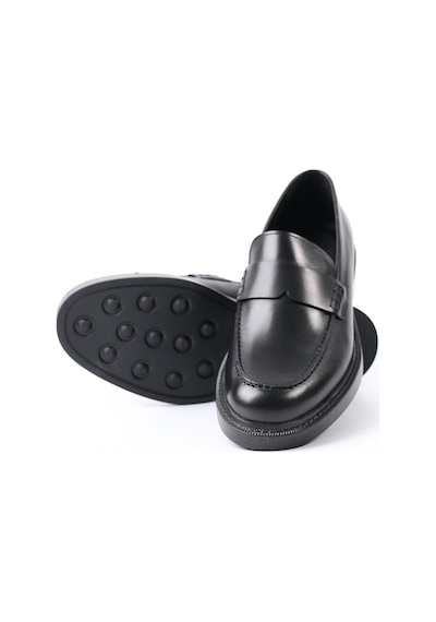 Tuna Hakiki Antik Deri Siyah Loafer Erkek Ayakkabı - E4291 Siyah Antik