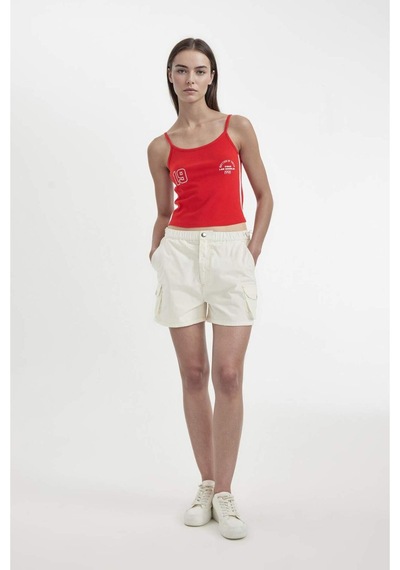 Defacto Coool Regular Fit Normal Bel Kısa Paça Gabardin Şort A3688AX24HSER232 Ekru