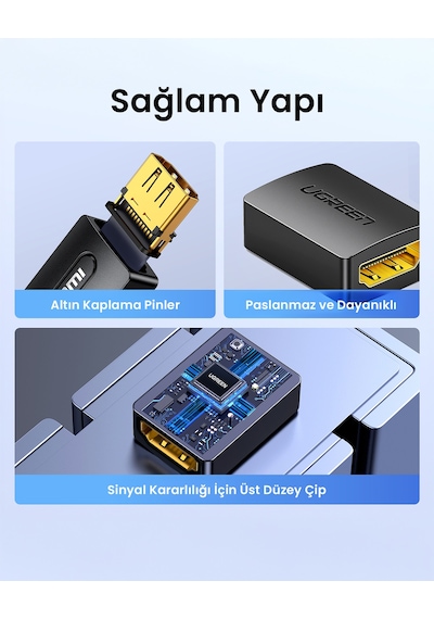 Ugreen Hdmı Birleştirme Uzatma Aparatı 4k/60hz, Siyah, 20107
