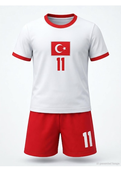 Civil Boys Türkiye Baskılı 2 Li 10-13 Yaş Takım - Pamuk Forma - Beyaz