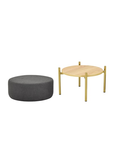 Vilinze Otto T1 21 Gold Ayak Teddy Fonksiyonel Sehpalı Puf Gri