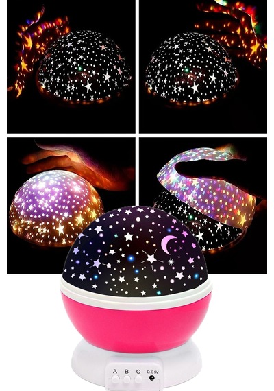 Star Master Yıldız Yansıtmalı Gece Lambası Projeksiyon Çocuk Odası Lamba Pembe Pembe