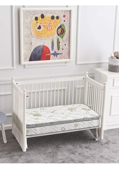 Keremce Deluxe Gold Bambu 80x130 Lüks Pedli Yaylı Yatak Beyaz