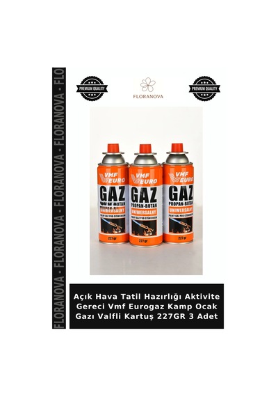 Açık Hava Tatil Hazırlığı Aktivite Gereci Vmf Eurogaz Kamp Ocak Gazı Valfli Kartuş 227gr 3 Adet