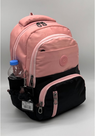 Suya Dayanıklı İlk Okul Çantası 3'lü Seti Unisex Çocuk İlkokul Çantası Ldc-8010 Pudra-siyah Pembe